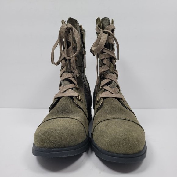 Sorel Major Carly Women's Green Combat Zip Up Boots NL2158-383 US SZ 9 - Picture 3 of 12